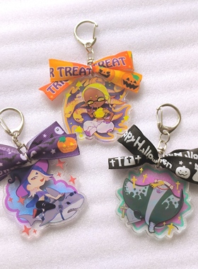 鱼浆帮万圣节彩窗挂件 splatoon斯普拉遁喷喷同人周边