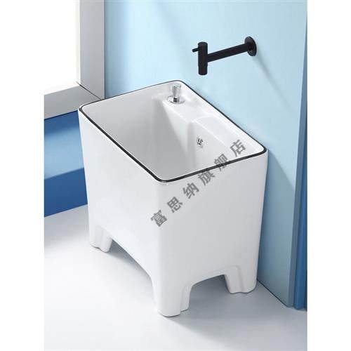 二月开学季陶瓷拖把池陶瓷拖把池家用阳台卫生间高脚洗拖布池地盆