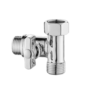 全铜水龙头三通分水阀一进二出双控角阀一分二接头球阀花洒分水器