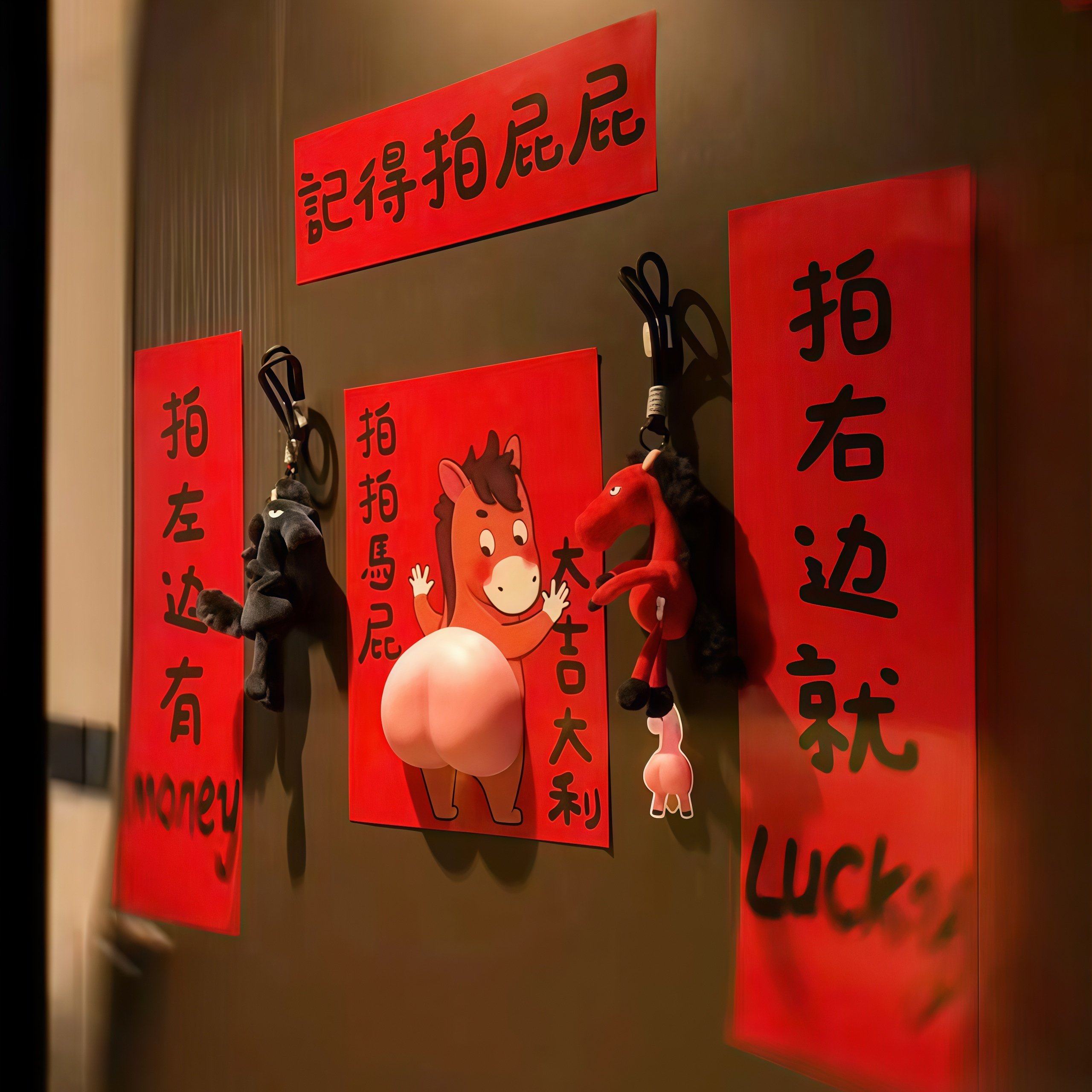 拍马屁对联马年抽象立体捏捏春联2026春节入户门贴搞笑新年装饰品,节庆用品/礼品,对联,淘宝优惠券,粉丝福利购,淘宝优惠卷