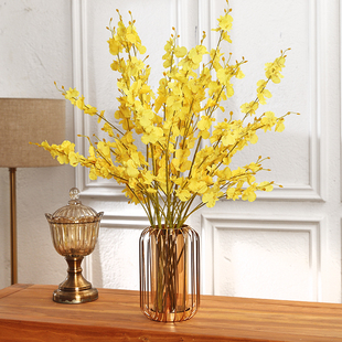 发财果跳舞兰仿真绢花假花灯笼花瓶插花家居桌面装 饰摆设花艺