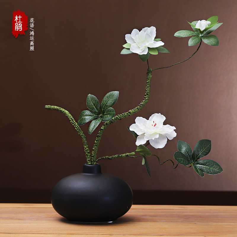 杜鹃花仿真假花中式客厅摆件