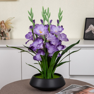 高品质仿真剑兰花套装摆件欧式客厅餐桌装饰假花插花前台装饰花