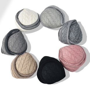 可折叠耳罩耳套保暖女士松紧耳朵防寒便携儿童针织男士防冻护耳