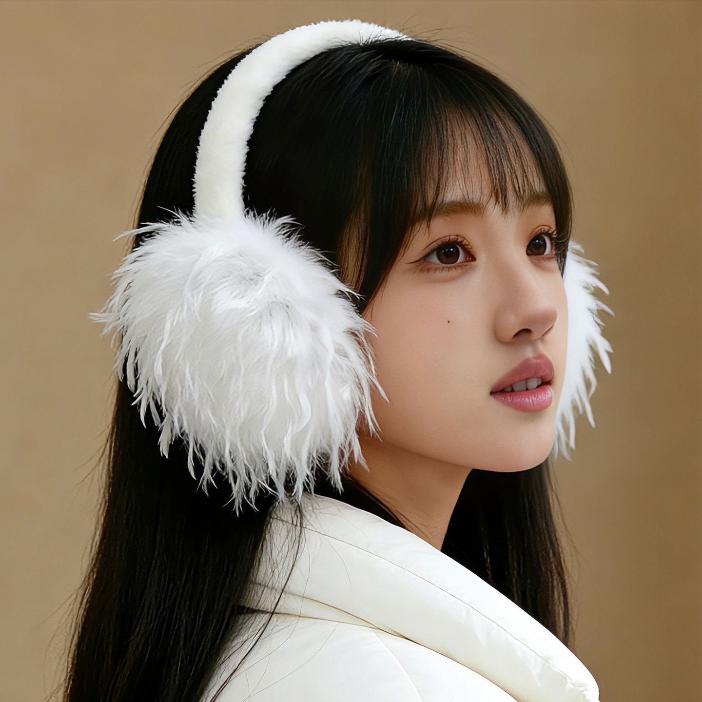 冬季毛绒流苏折叠防风保暖耳套女