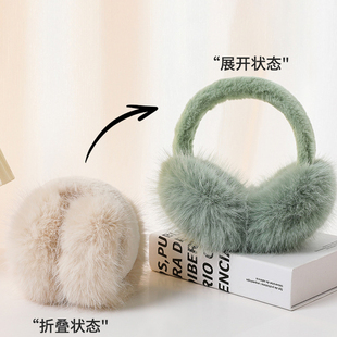 毛茸茸耳罩女高颜值寒冻保暖护耳可折叠韩版耳捂秋冬通用防寒耳暖