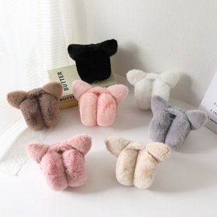 可爱萌萌小猫耳套仿皮草毛绒耳罩保暖防寒加厚可折叠耳捂子秋冬