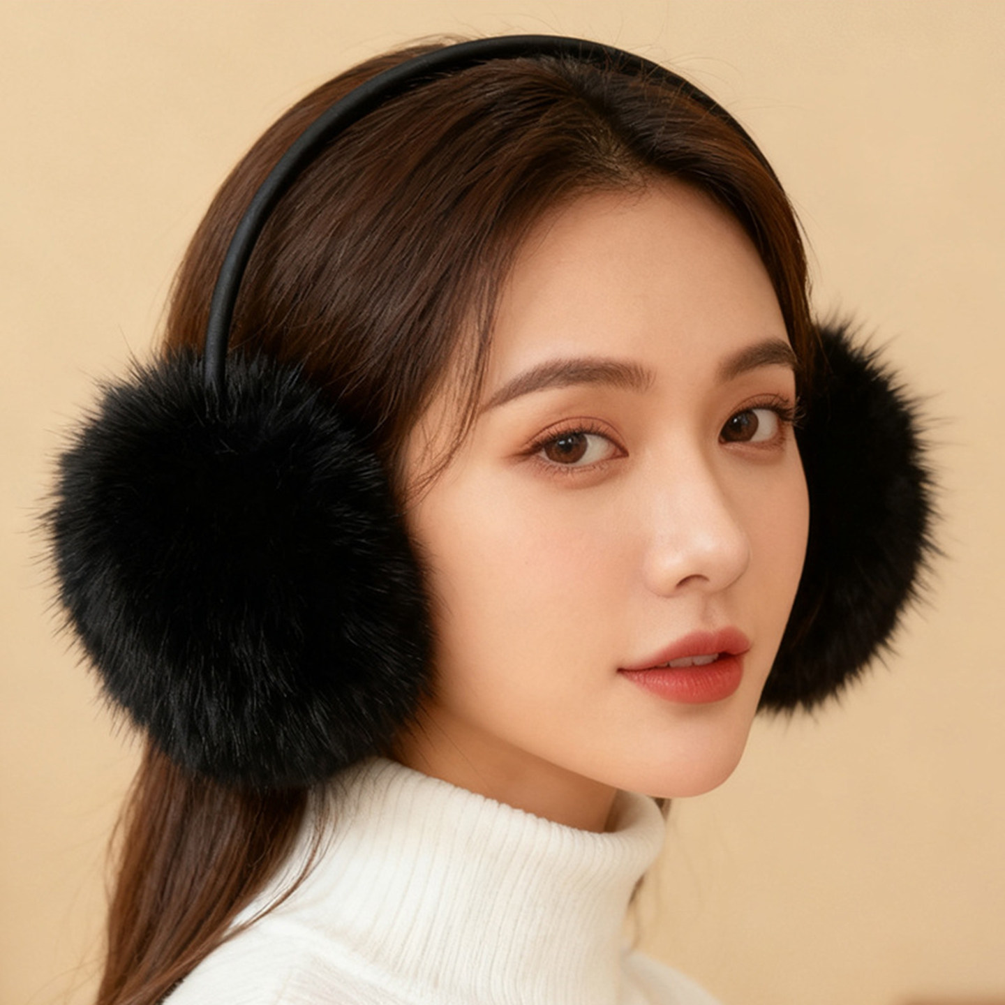 冬季毛绒保暖防寒户外耳套女款
