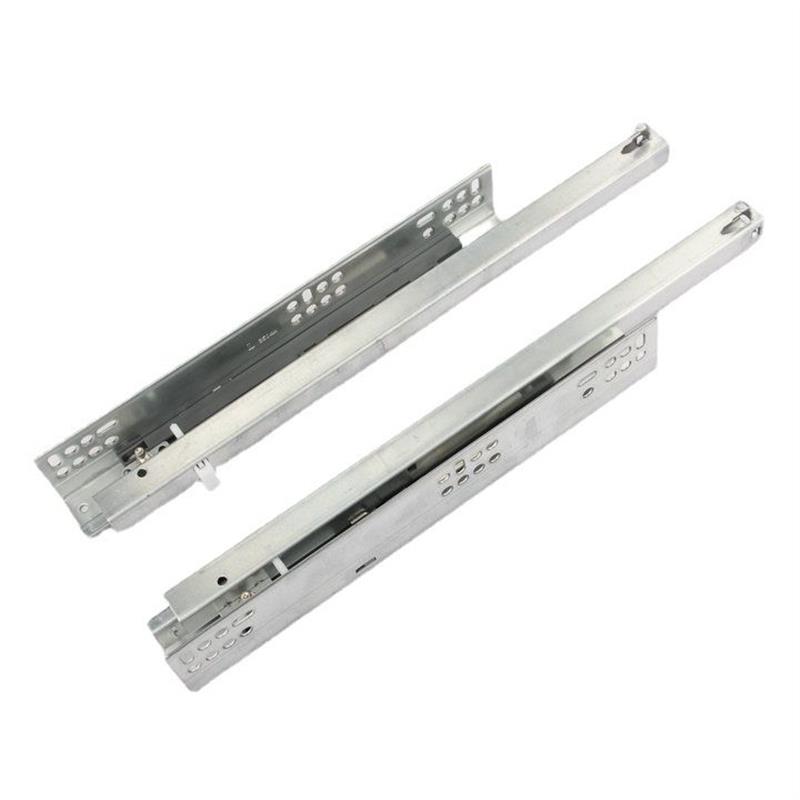 二节托底隐藏式阻尼缓冲路轨家具抽屉滑轨导轨暗藏寸抽屉滑道