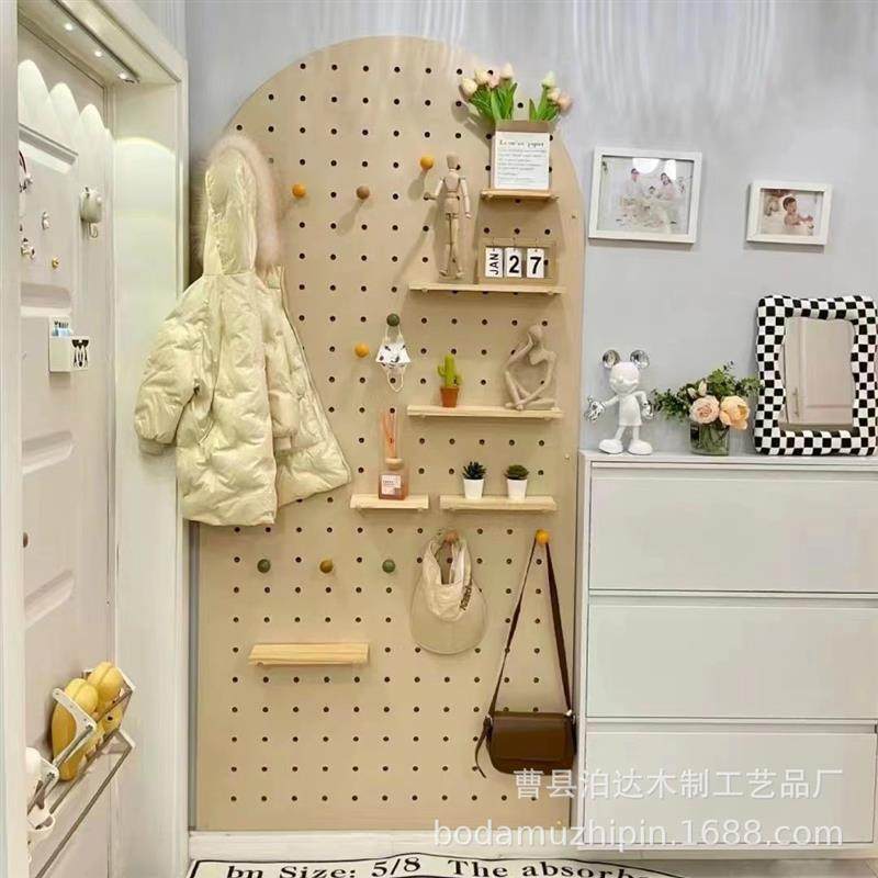 现货木制洞洞板墙上置物架墙壁书架挂墙置物架隔板墙上书架收纳架,收纳整理,收纳洞洞板,淘宝优惠券,粉丝福利购,淘宝优惠卷