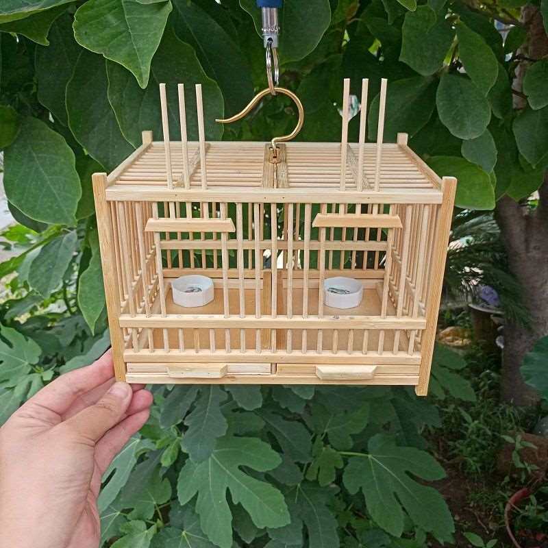 蝈蝈笼子精品手工制作竹子编制蛐蛐笼双格竹笼文玩鸣虫笼带抽屉