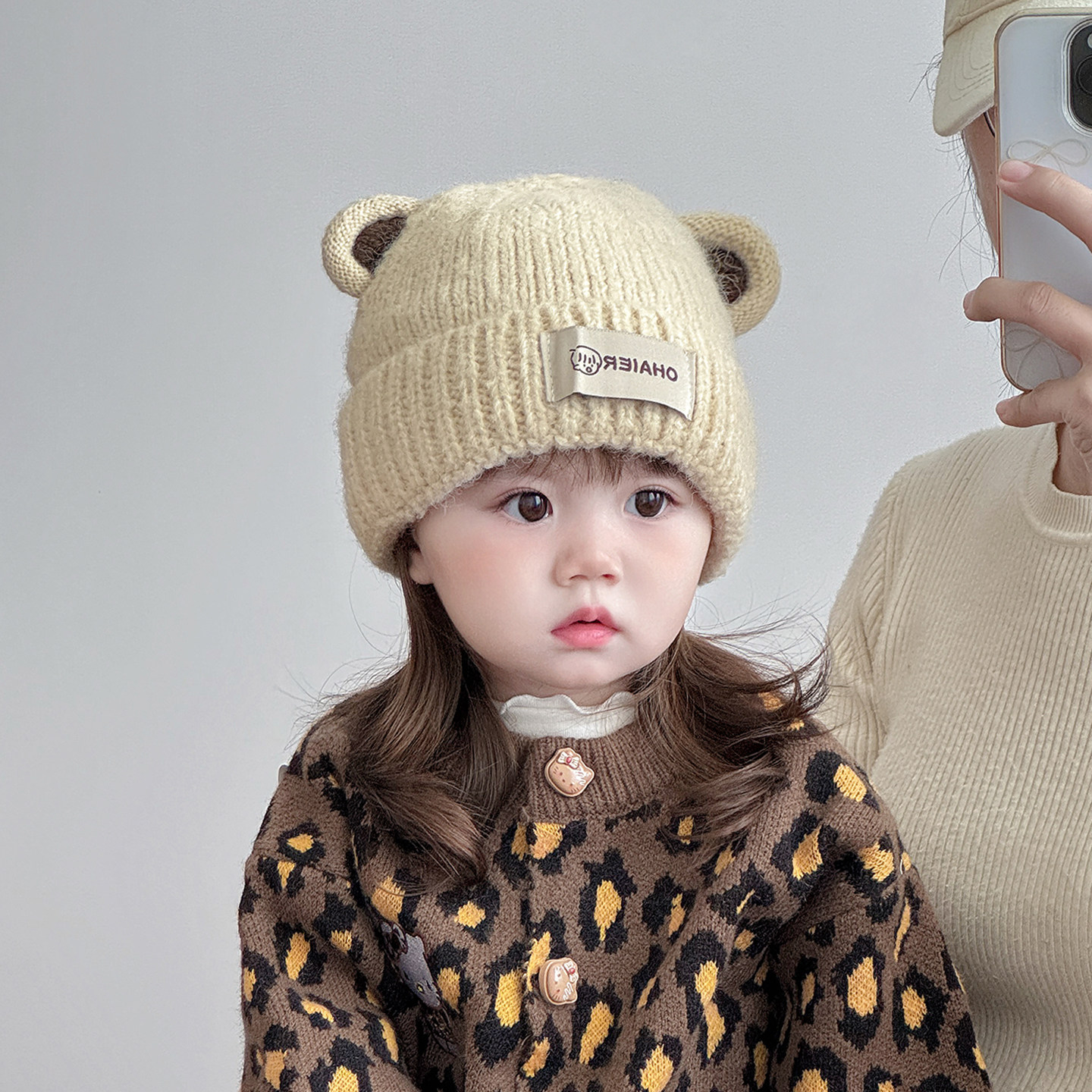 宝宝帽子秋冬毛线帽男女童冬款加厚儿童可爱针织护耳保暖冬套头帽,童装/婴儿装/亲子装,多件套 帽子、围巾、手套等组合,淘宝优惠券,粉丝福利购,淘宝优惠卷