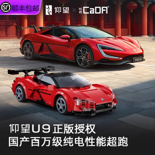 cada咔搭比亚迪仰望U9联名授权积木跑车编程遥控儿童益智玩具男孩