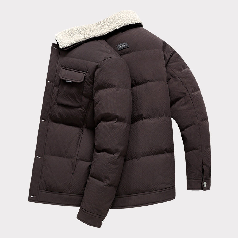 青年新款男商务羽绒服冬季轻保暖帅气翻领外套休闲代发外贸舒适男,男装,羽绒服,淘宝优惠券,粉丝福利购,淘宝优惠卷