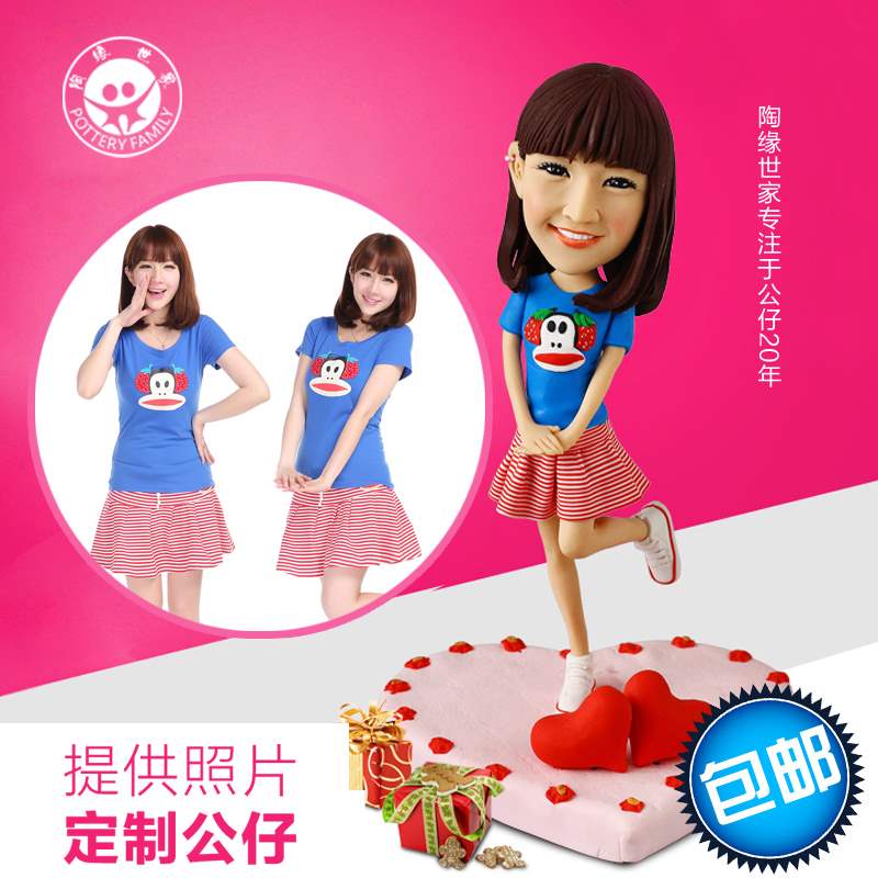 软陶人偶公仔照片定制真人蜡像陶土玩偶泥人DIY结婚生日情侣礼物|ruв категории персональные настройки/разработка услуг/DIY, ежедневно/украшения на заказ, кукла/кукла настройки, глиняные куклы - от Buy2taobao.com для оказания профессиональной услуги покупки агента Taobao