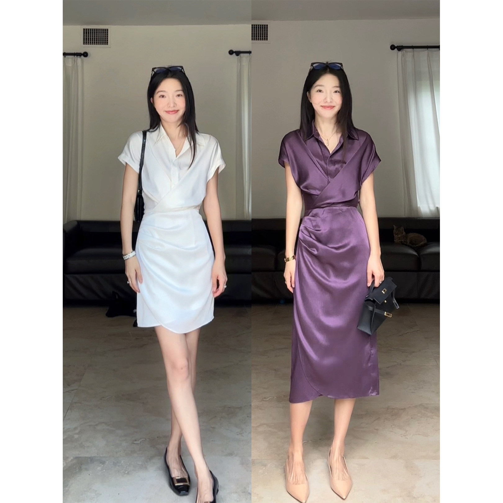 【年终清仓 售完不补】法式高级优雅气质收腰褶皱肌理感衬衫裙夏