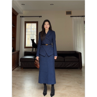 【年终清仓 售完不补】羊毛气质女神小香外套无腰带 G923A09865