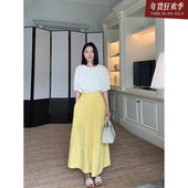 百搭绣花 在逃公主重工压褶木耳边半裙夏季 年终清仓 售完不补