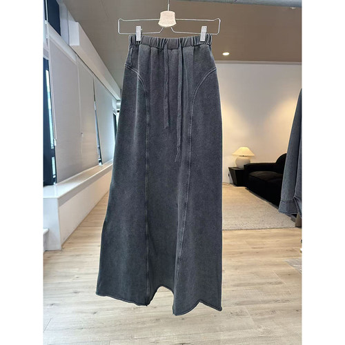 【年终清仓 售完不补】100%棉休闲宽松显瘦抽绳半身裙 G923Z04731