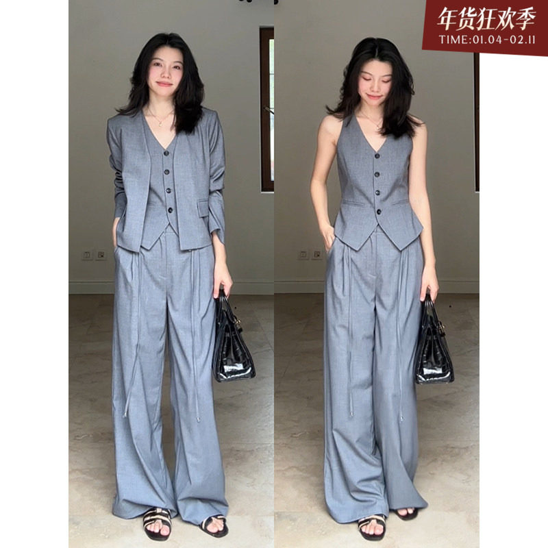 【年终清仓 售完不补】 羊毛职场海妖风v领西装马甲夏季上衣宽松,女装/女士精品,时尚套装,淘宝优惠券,粉丝福利购,淘宝优惠卷