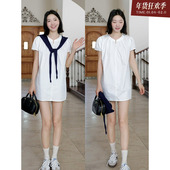 裙减龄连衣 棉质气质简约宽松显瘦圆领衬衫 年终清仓 售完不补