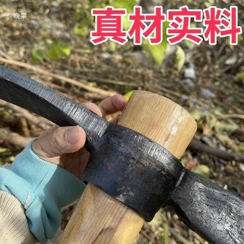 双刃镐头一体锻打农用开荒两用劈柴镐刨树镐砍柴镐劈柴镐头道轨钢图片