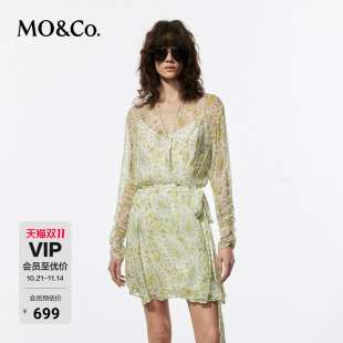 佩斯里花纹顺纡绉雪纺连衣裙一体连衣裙摩安珂 夏季 MOCO奥莱