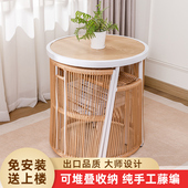 阳台桌椅家用休闲 茶桌藤椅组合小户型日式 一桌两椅三件套庭院花