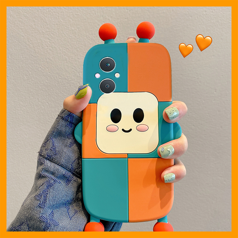 手机壳硅胶卡通呆萌彩色机器人