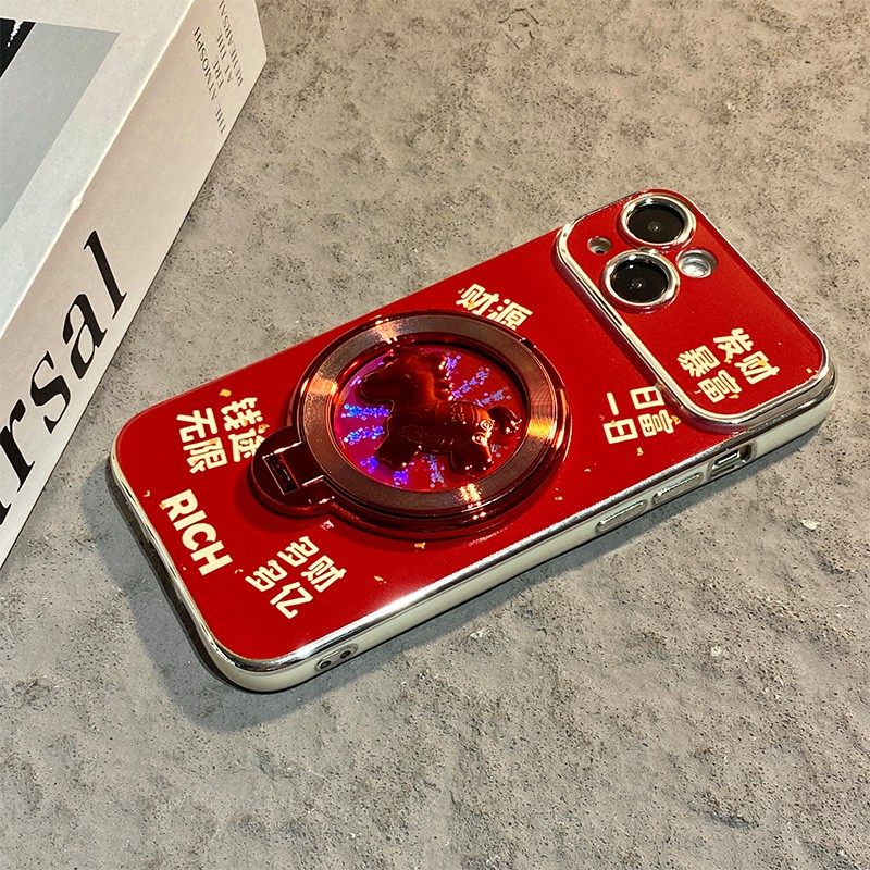 手机壳硅胶2026马年旋转小马支架