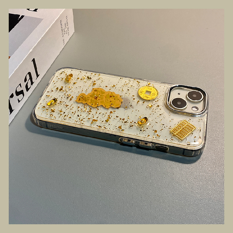 手机壳滴胶金箔2026马年搞钱要紧铜钱元宝