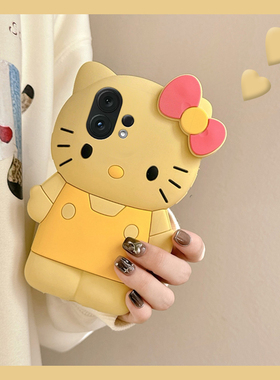 卡通黄色kt猫适用vivos30promini手机壳s20pro带s19挂链s15趣味s16立体s12凯蒂猫s10可爱s18硅胶s17软壳vivo