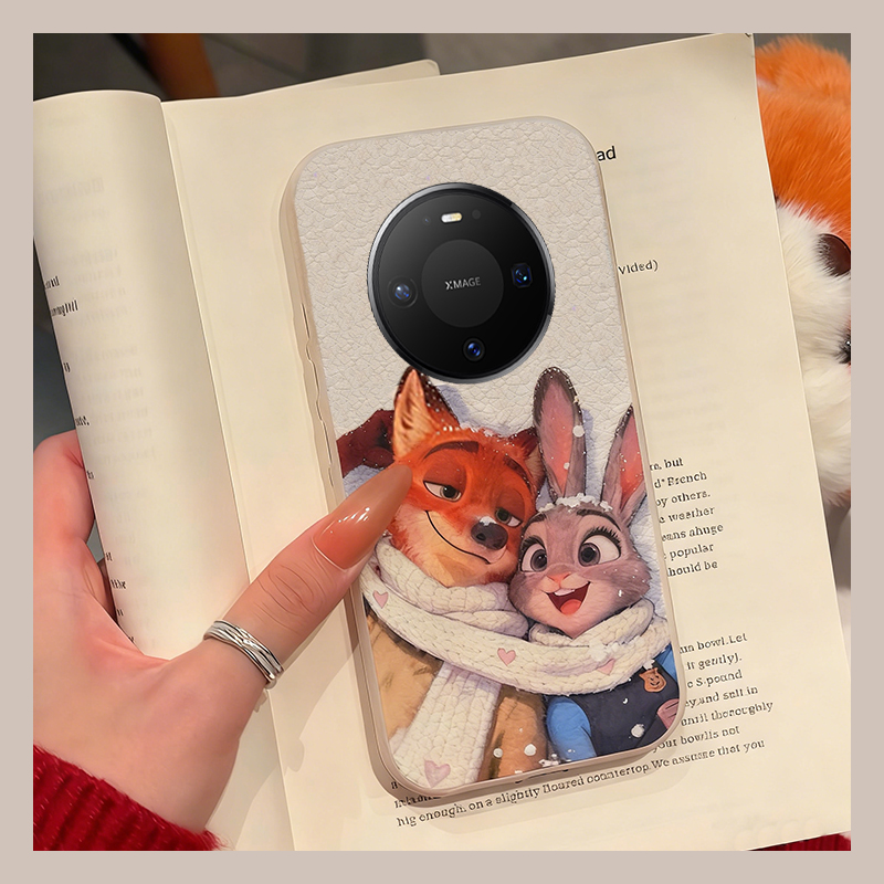 手机壳仿皮皮纹卡通情侣疯狂动物园朱迪尼克