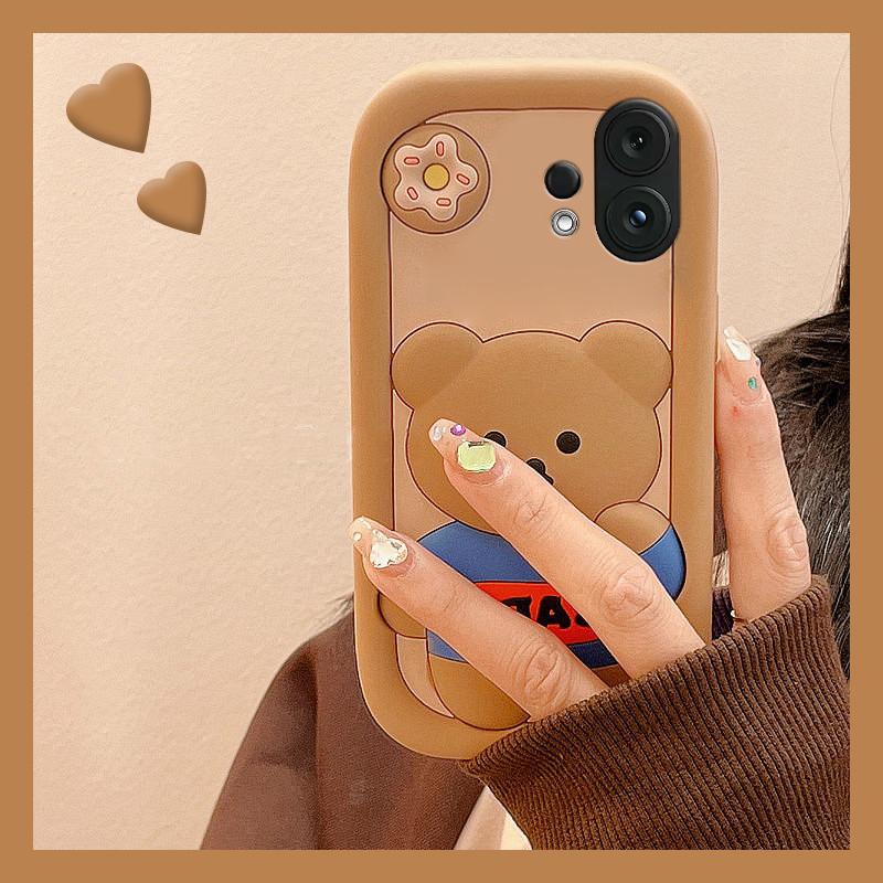 手机壳硅胶卡通呆萌甜甜圈小熊