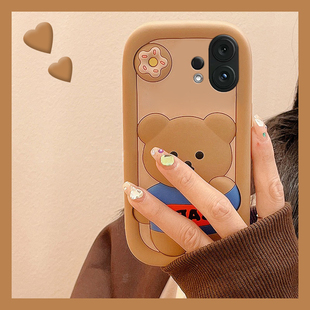 可爱甜甜圈小熊适用vivos30promini手机壳s20pro卡通s19创意s15立体s16呆萌s12趣味s10硅胶s18e软壳s17女vivo