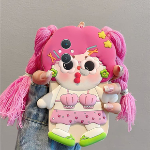 适用oppoa5手机壳a5pro搞怪a97女孩a3活力版a93s立体a91毛绒a56辫子a72卡通a58趣味a11x丑萌a2粉色oppo硅胶软