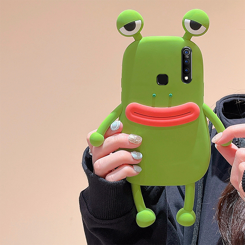 立体香肠嘴青蛙vivoy9s手机壳y7s可爱z1i卡通z3i情侣z5x绿色z6搞怪y9s