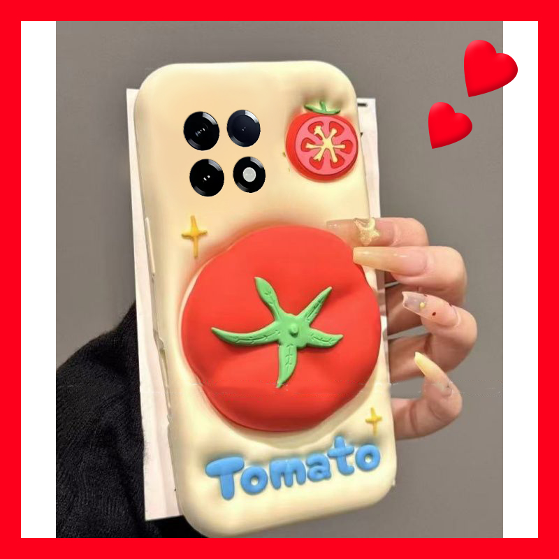 手机壳ins风蔬菜西红柿带立体支架尼龙绳
