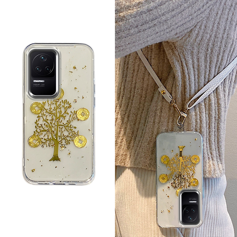 手机壳硅胶蛇年新年元宝发财树手链斜跨挂绳