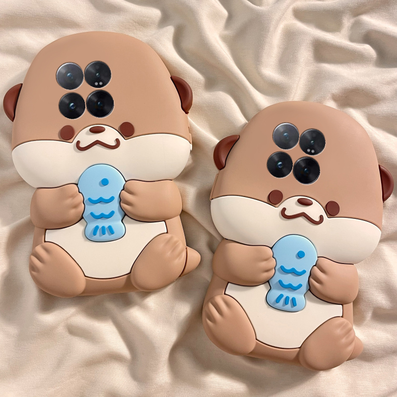 手机壳硅胶可爱卡通小鱼水獭