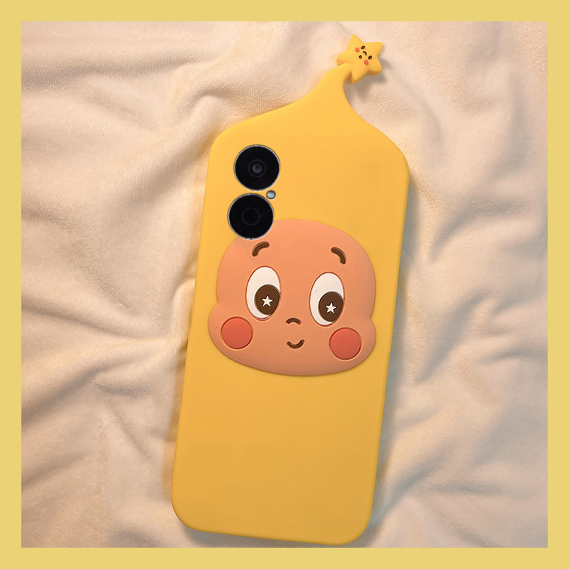 呆萌腮红星星人适用华为畅享80手机壳70z立体60x可爱50pro黄色20plus趣味畅想10s卡通麦芒20硅胶9/8/huawei软