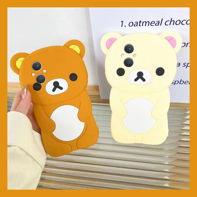 适用oppoa5手机壳a5pro卡通a97立体a3活力版a93s轻松熊a91可爱a56趣味a72呆萌a58小熊a11x棕色a2硅胶oppo软壳