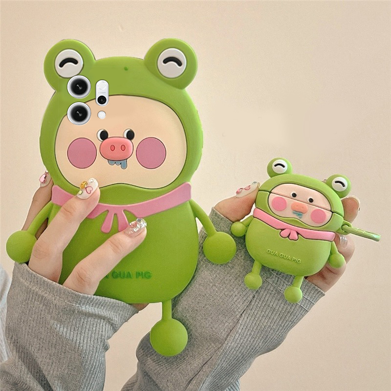手机壳硅胶卡通呆萌青蛙小猪