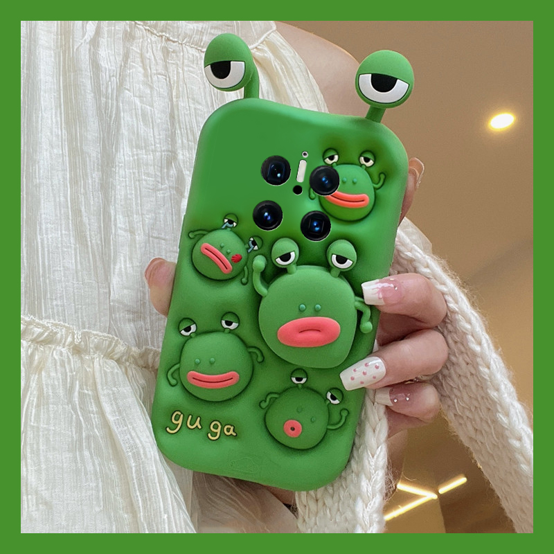 手机壳硅胶搞怪丑萌立体旋转香肠嘴青蛙