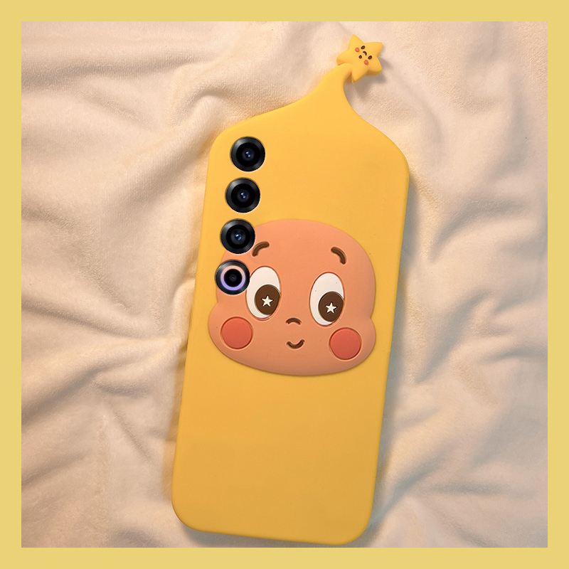 呆萌腮红星星人适用魅族22mini手机壳note16pro立体21可爱20黄色18spor趣味18x卡通17硅胶16plus新款meizu软p