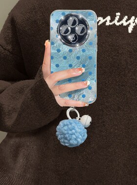 ins风满屏波点适用vivoy500pro手机壳y50m韩系y300pro+简约y200i带y76s铃铛y36t挂件u3x蓝色y100冰川纹十vivo