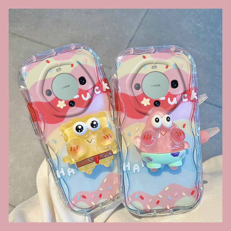 手机壳卡通动漫海绵宝宝派大星带立体支架