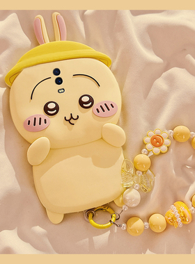 适用oppok1手机壳r15x卡通r17pro立体r15乌萨奇r11s带r11手链r9s挂链r9plus可爱k1黄色oppo硅胶por软壳手机套