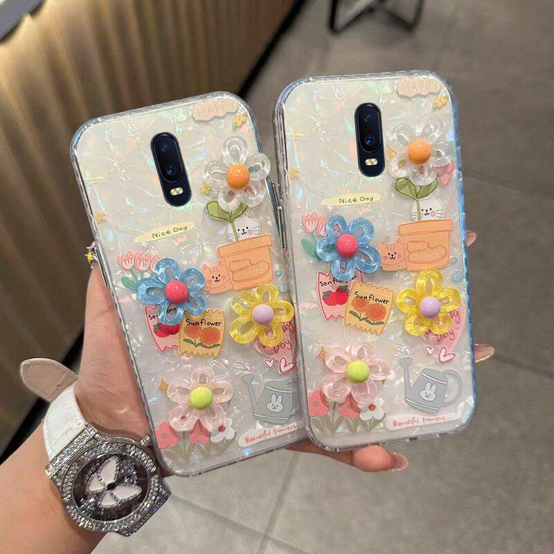 ins风花朵猫咪适用oppor17手机壳r15x彩色r11splus立体r11s花朵r9多巴胺r9plus贝壳纹r7s夏日r17pro硅胶oppo