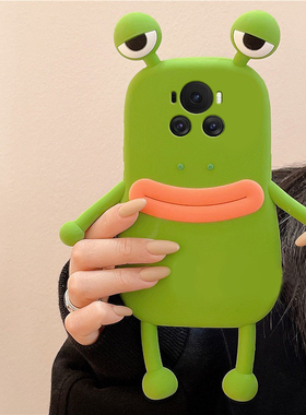 适用华为荣耀magic7手机壳magic6至臻版5pro卡通play9c立体4青蛙9t香肠嘴8t搞怪7t丑萌3趣味6t绿色4t硅胶软壳